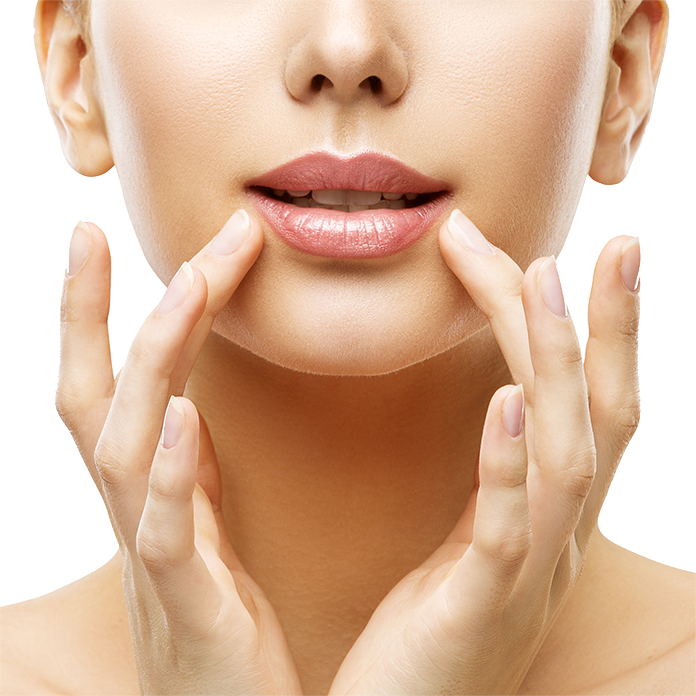 Woman Lips Care and Face Beauty Make Up