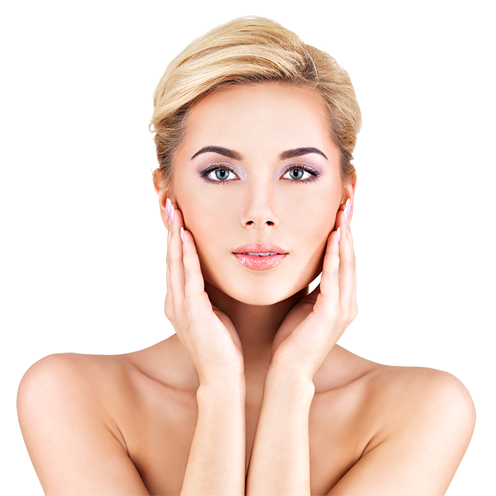 Portrait of a beauty face of the young beautiful woman - isolated on white